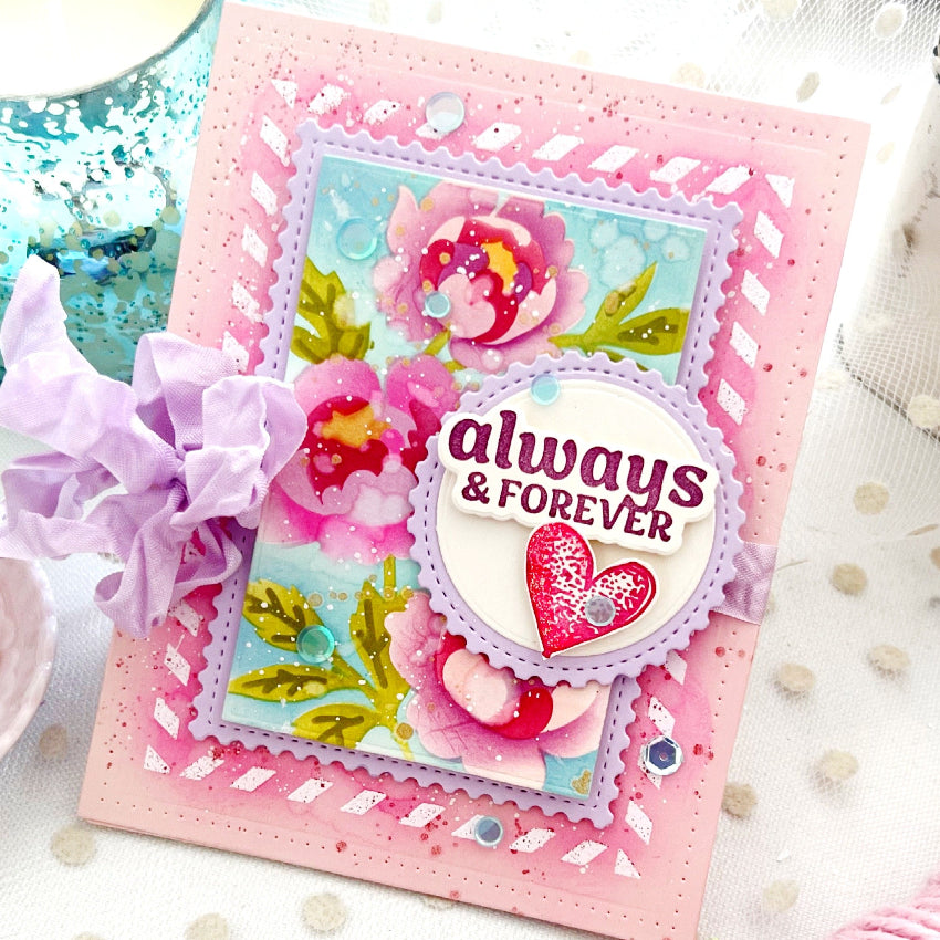 Waffle Flower Love You More Sentiments Clear Stamp and Die Set forever