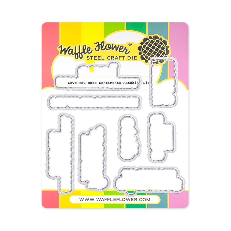 Waffle Flower Love You More Sentiments Clear Stamp and Die Set image 2