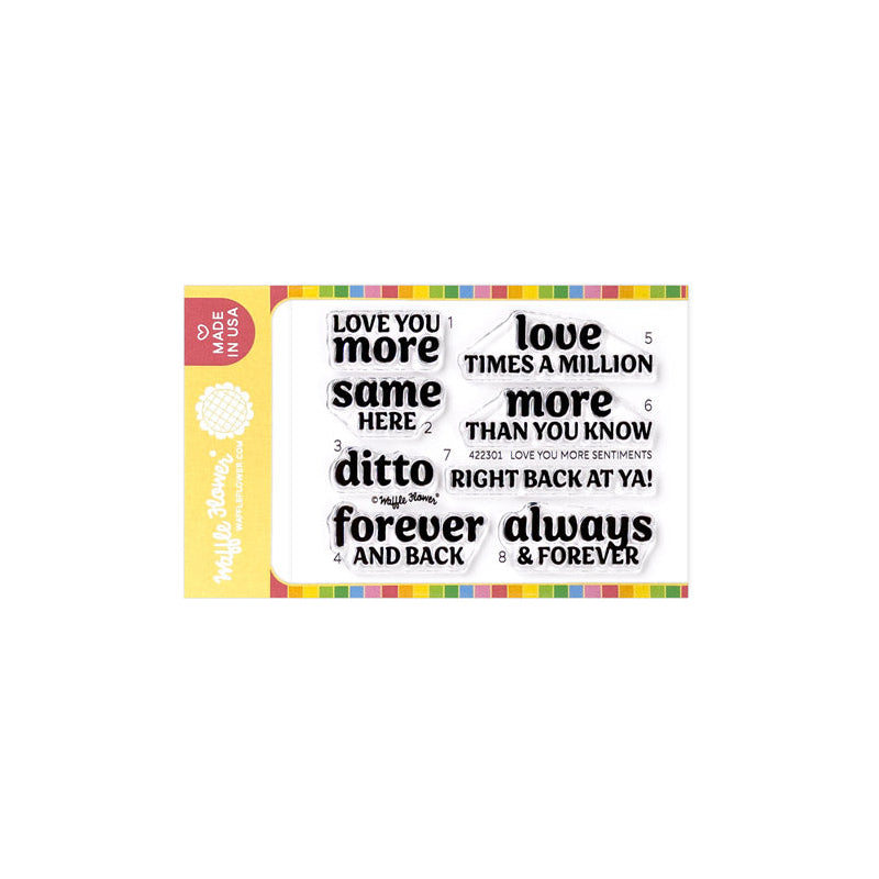 Waffle Flower Love You More Sentiments Clear Stamps 422301