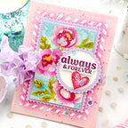 Waffle Flower Love You More Sentiments Matching Dies 422302 pink