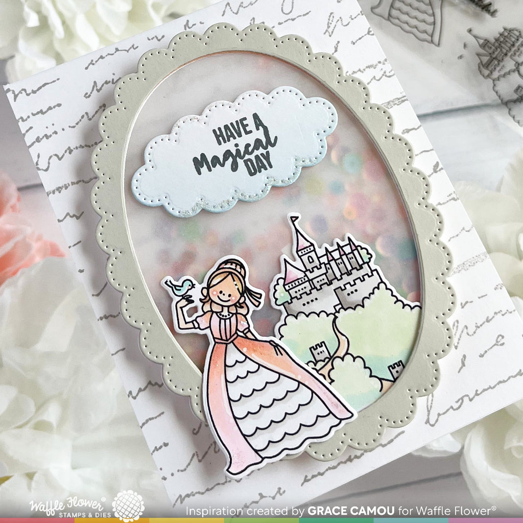Waffle Flower Magical Birthday Clear Stamp and Die Set wfc1811 shaker