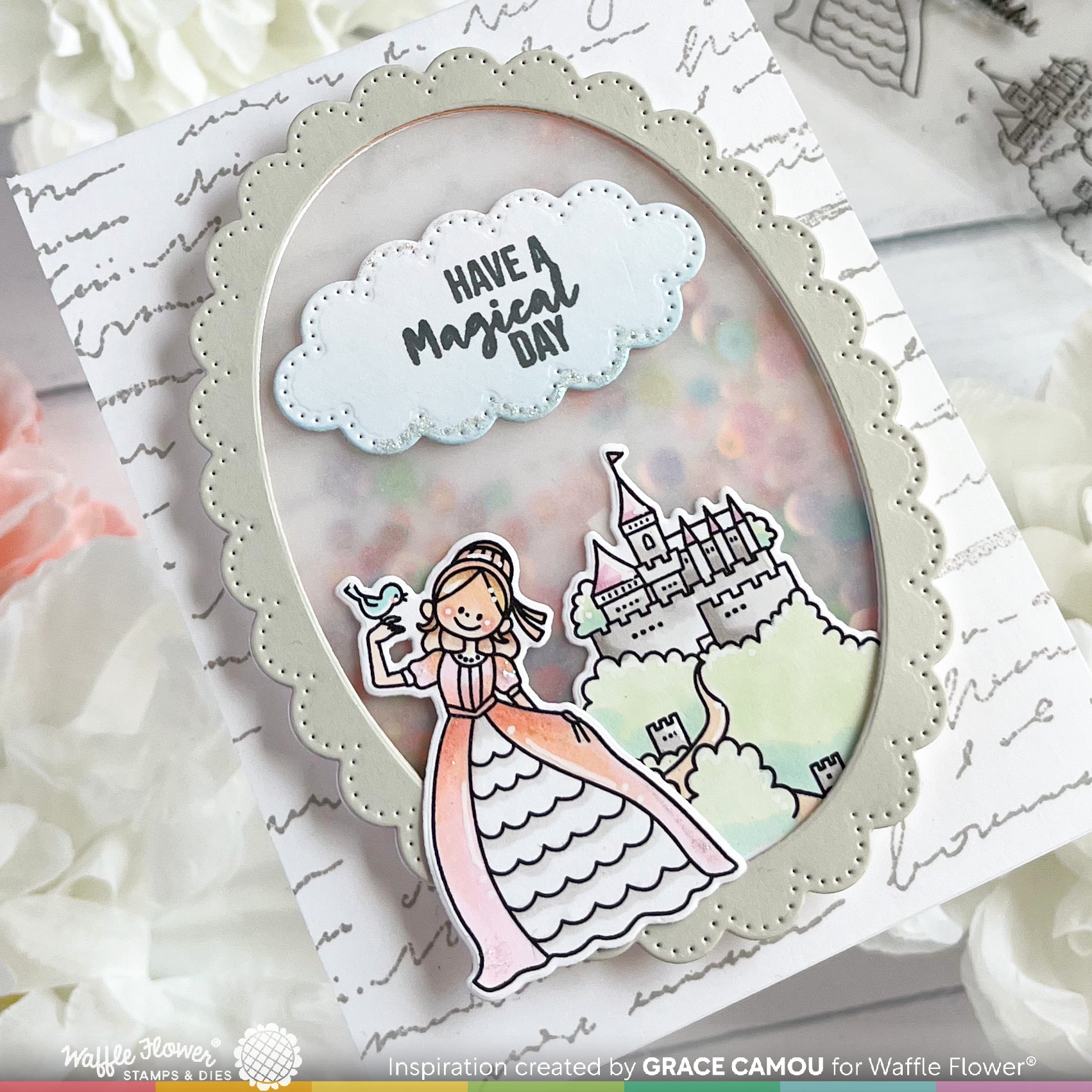 Waffle Flower Magical Birthday Clear Stamp and Die Set wfc1811 shaker
