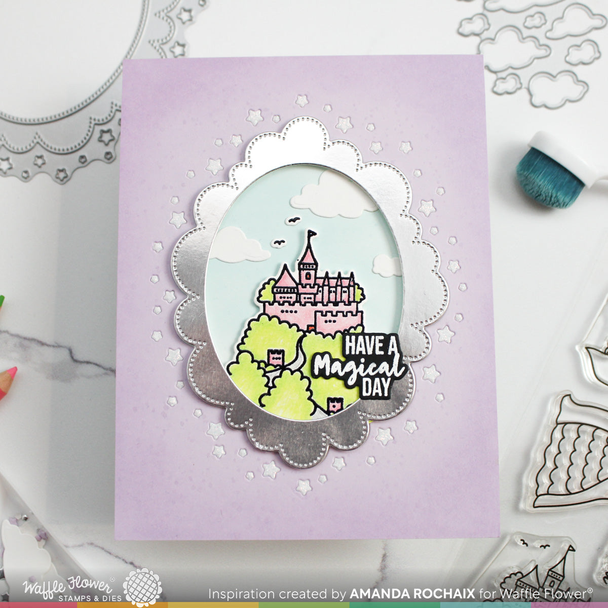 Waffle Flower Magical Birthday Clear Stamps 421811 castle