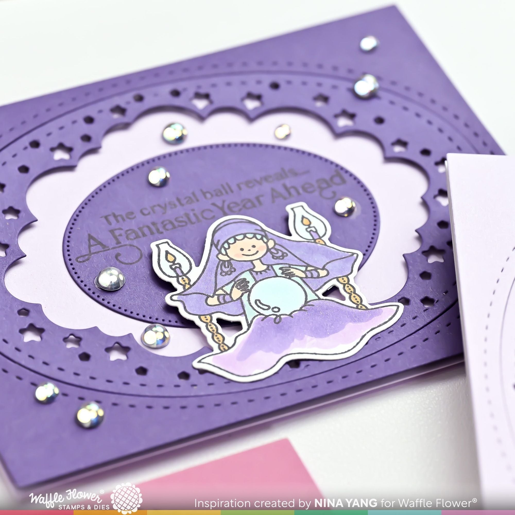 Waffle Flower Magical Birthday Matching Dies 421812 crystal ball