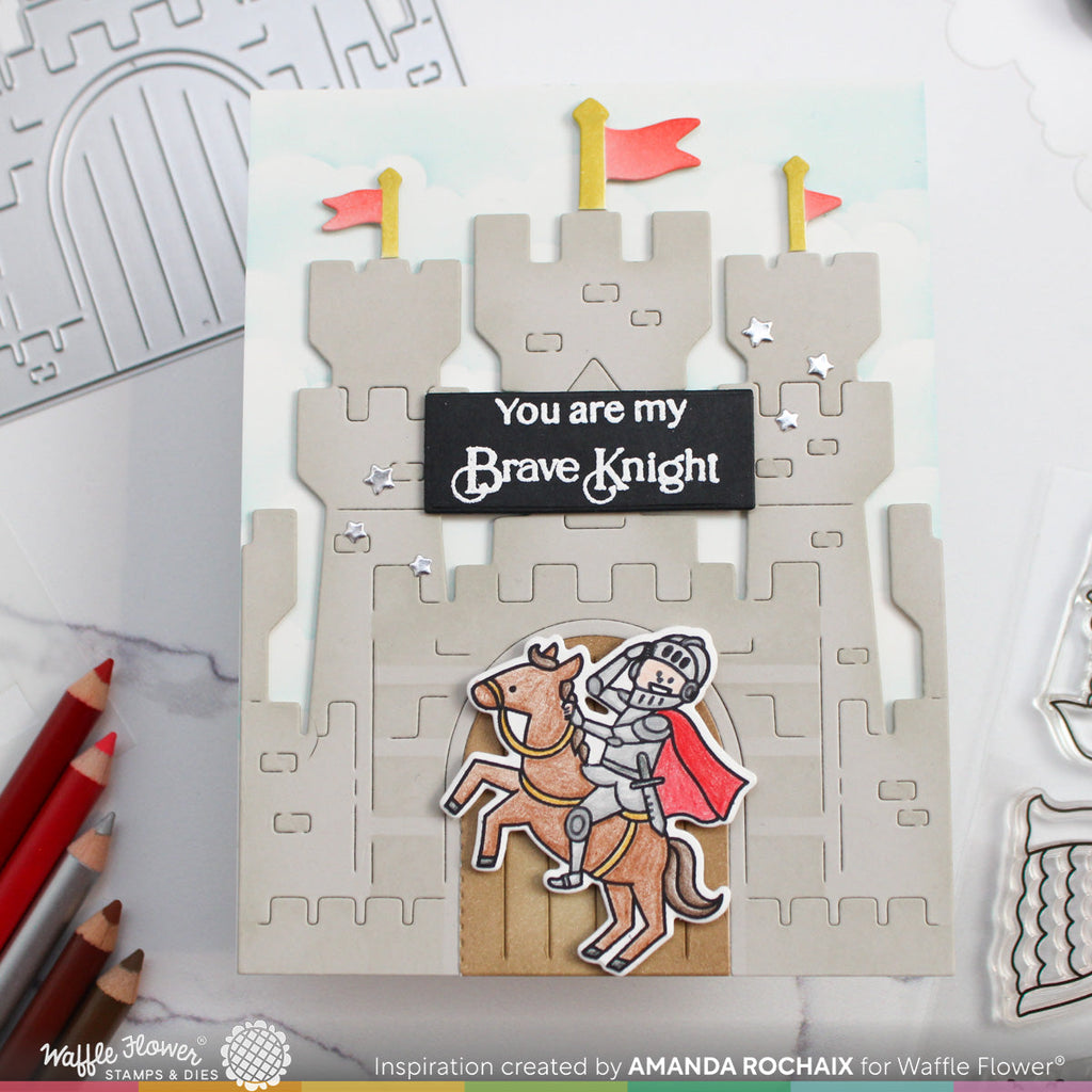 Waffle Flower Magical Sentiments Clear Stamps 421829 castle