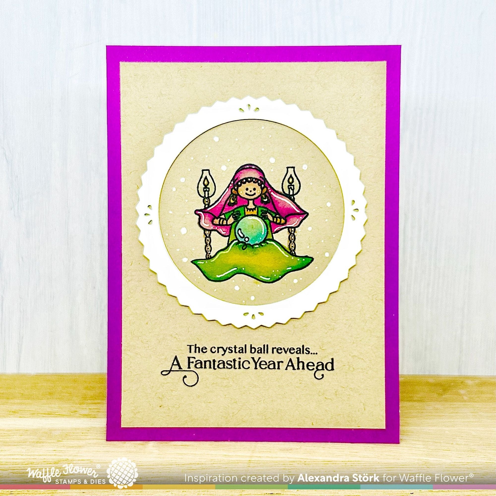 Waffle Flower Magical Sentiments Clear Stamps 421829 crystal ball