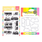 Waffle Flower Mixed Sentiments Clear Stamp and Die Set
