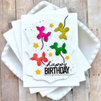Waffle Flower Mixed Sentiments Clear Stamp and Die Set balloon animals