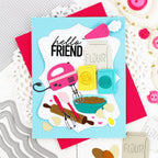 Waffle Flower Mixed Sentiments Clear Stamp and Die Set hello friend
