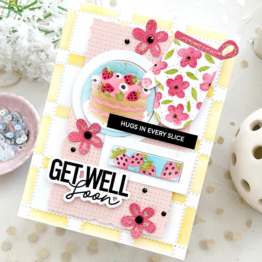 Waffle Flower Mixed Sentiments Clear Stamps 422381 strawberry cake