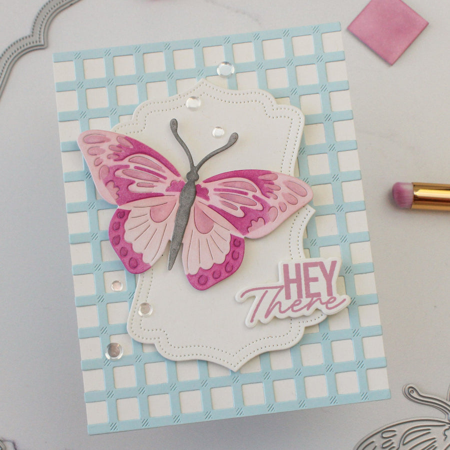 Waffle Flower Mixed Sentiments Matching Dies 422382 pink butterfly