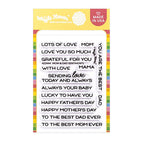Waffle Flower Mom and Dad Sentiments Clear Stamps 422444