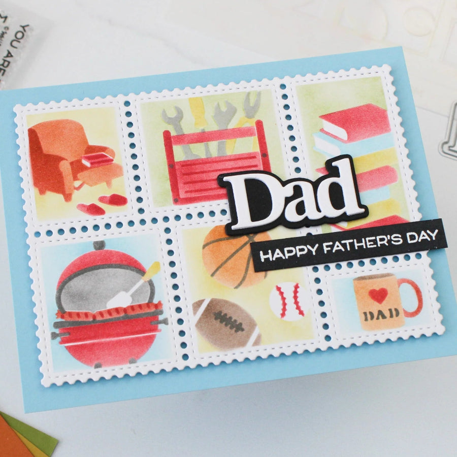 Waffle Flower Mom and Dad Sentiments Clear Stamps 422444 sports balls