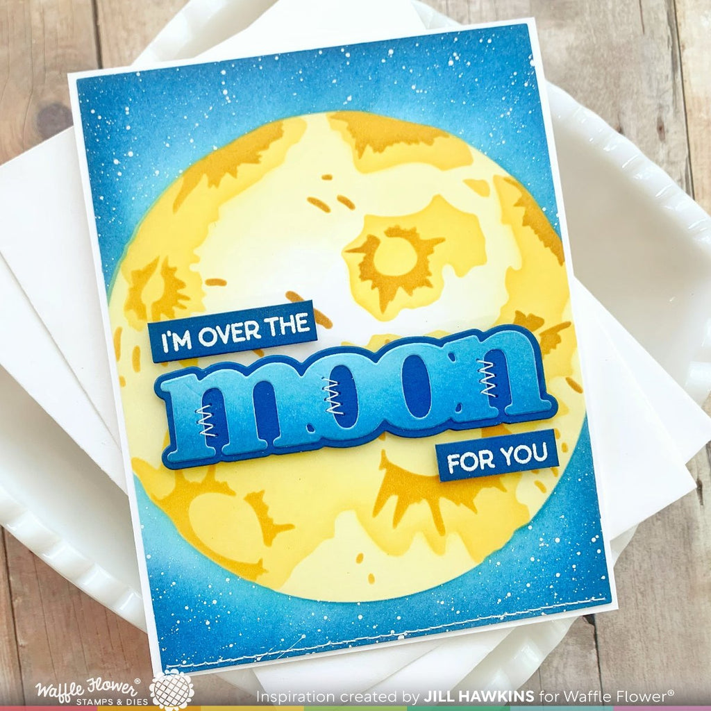 Waffle Flower Moon and Stars Print Dies 421740 over the moon