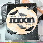 Waffle Flower Moon and Stars Print Dies and Small Sentiments Clear Stamps Set batty