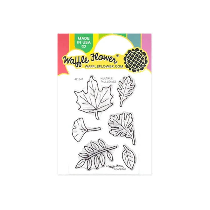Waffle Flower Multiple Fall Leaves Clear Stamp and Die Set wfc1547 product image 1