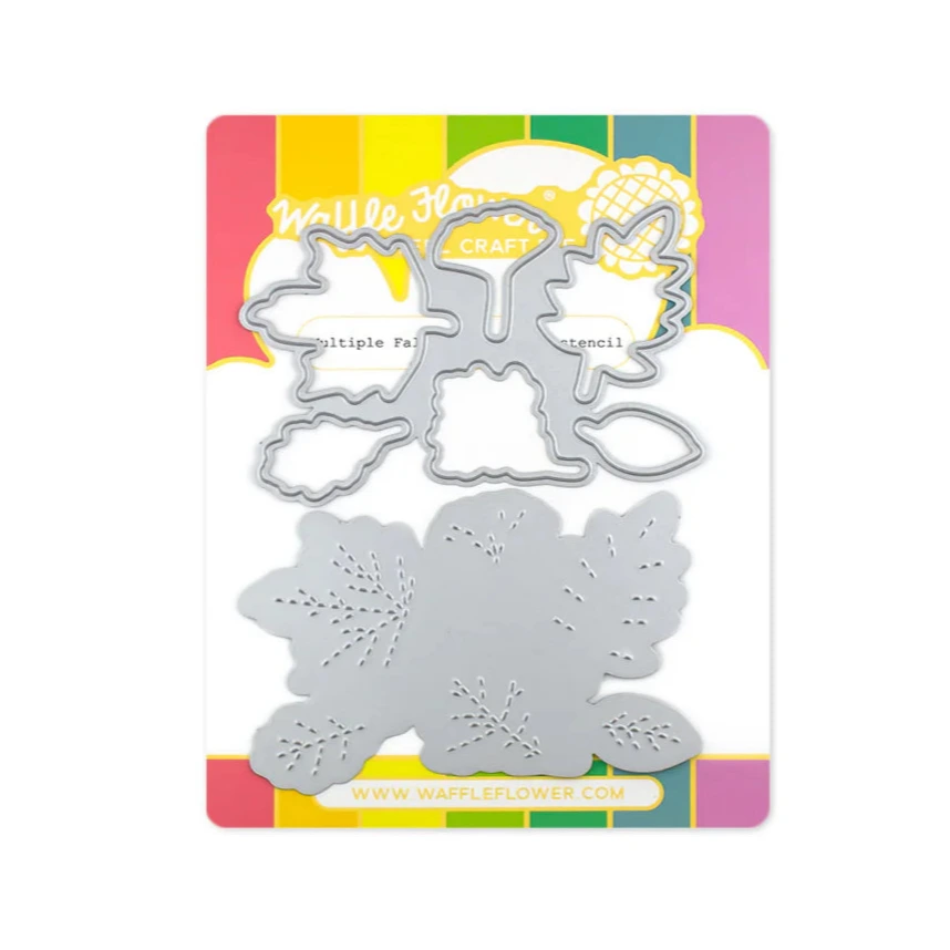 Waffle Flower Multiple Fall Leaves Clear Stamp and Die Set wfc1547 product image 2