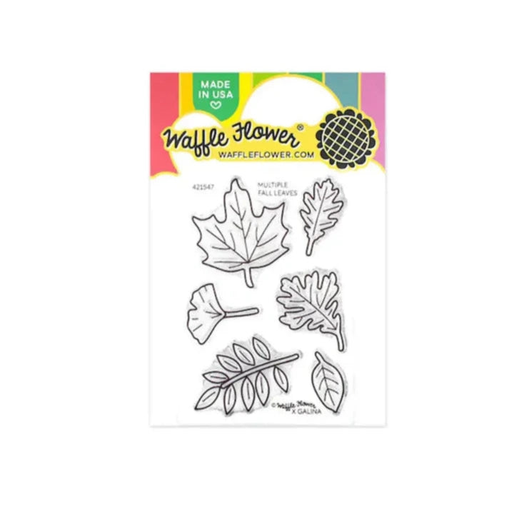 Waffle Flower Multiple Fall Leaves Clear Stamps 421547