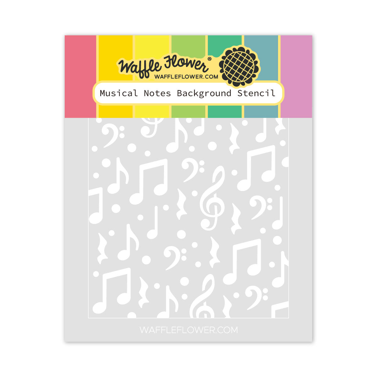 Waffle Flower Musical Notes Background Stencil 422729