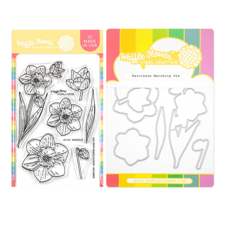 Waffle Flower Narcissus Clear Stamp and Die Set wfc1145