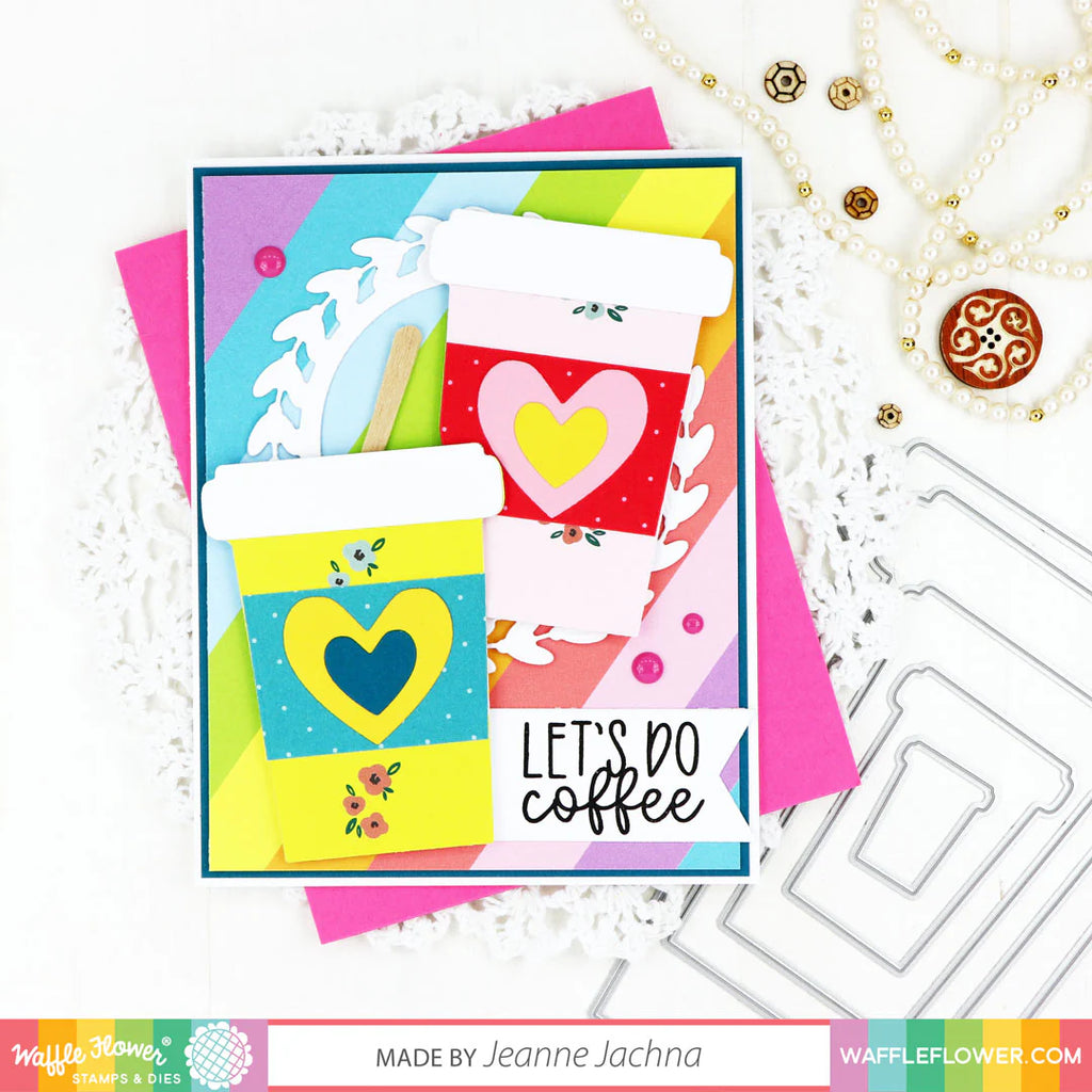 Waffle Flower Nesting Hearts Dies 310285 coffee