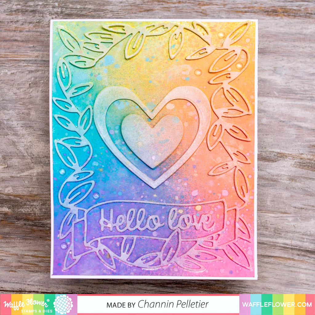 Waffle Flower Nesting Hearts Dies 310285 hello