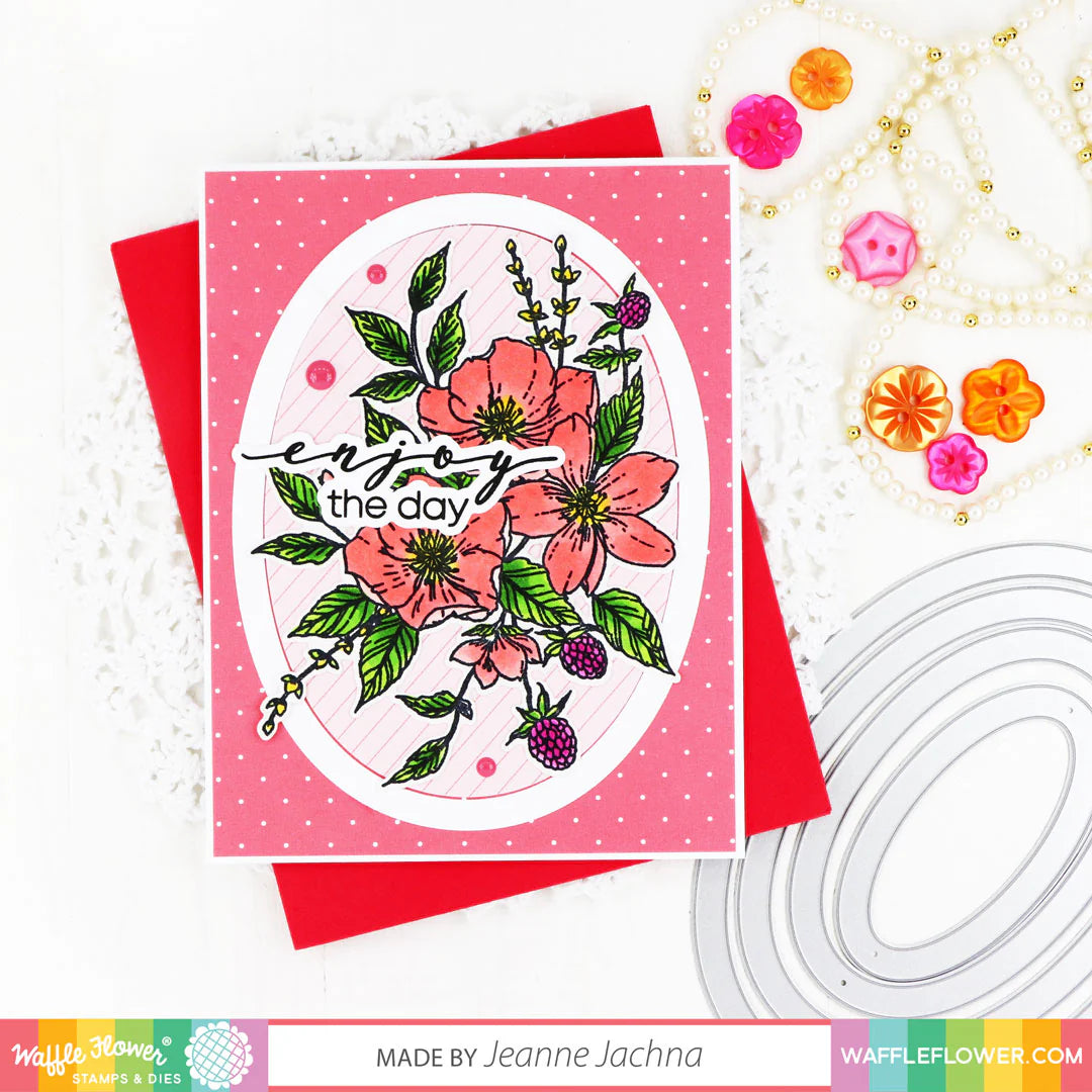 Waffle Flower Nesting Oval Frames Dies 420866 flowers