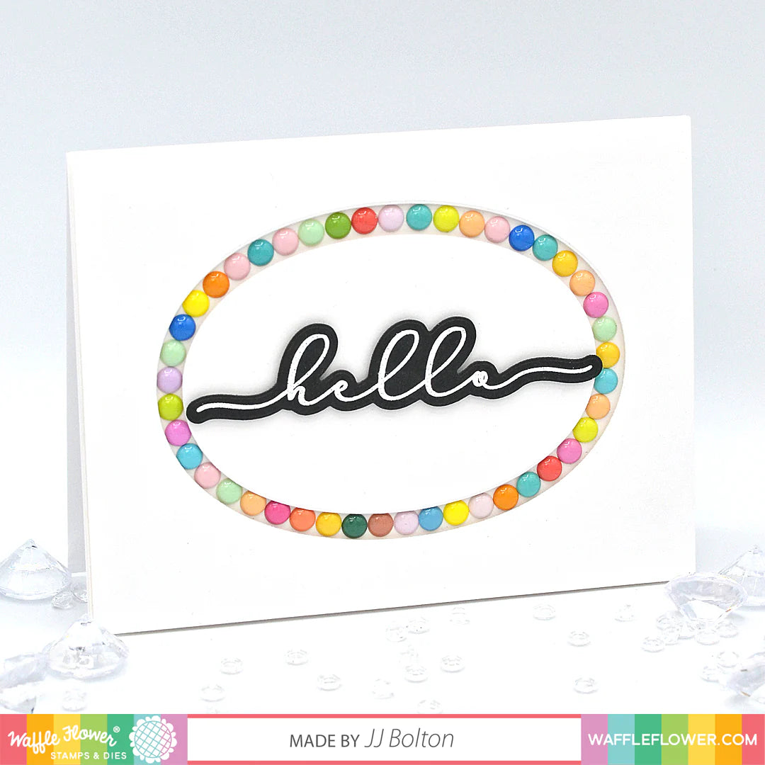 Waffle Flower Nesting Oval Frames Dies 420866 hello