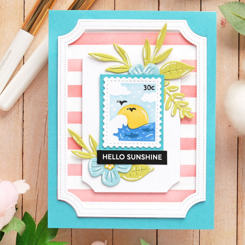Waffle Flower Nesting Piercing Ticket Frames Dies 422058 sunshine