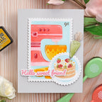 Waffle Flower Nesting Postage Collage Baking Fun Stencils 422393 hello sweet friend
