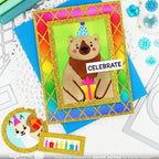 Waffle Flower Nesting Postage Collage Blocks Dies 422222 rainbow