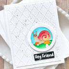 Waffle Flower Nesting Postage Collage Die and Blocks Stencil Set hey friend