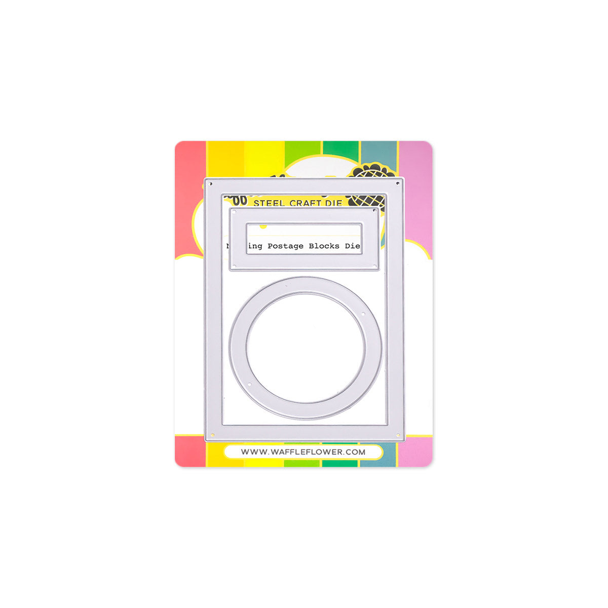 Waffle Flower Nesting Postage Collage Die and Blocks Stencil Set image 1