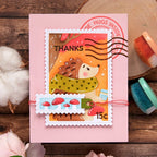 Waffle Flower Nesting Postage Collage Die and Mush Love Stencil Set hedgehog
