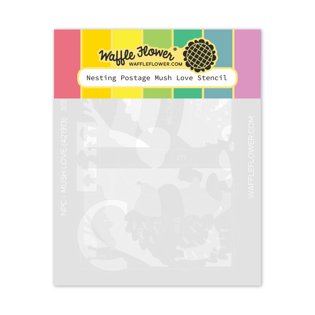 Waffle Flower Nesting Postage Collage Die and Mush Love Stencil Set image 2
