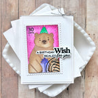 Waffle Flower Nesting Postage Collage Die and Party Bear Stencil Set birthday