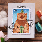 Waffle Flower Nesting Postage Collage Dies 421900 bear