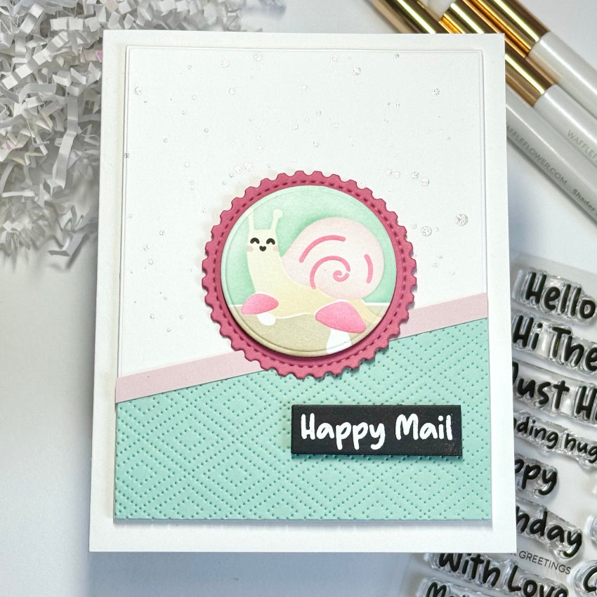 Waffle Flower Nesting Postage Collage Dies 421900 happy mail
