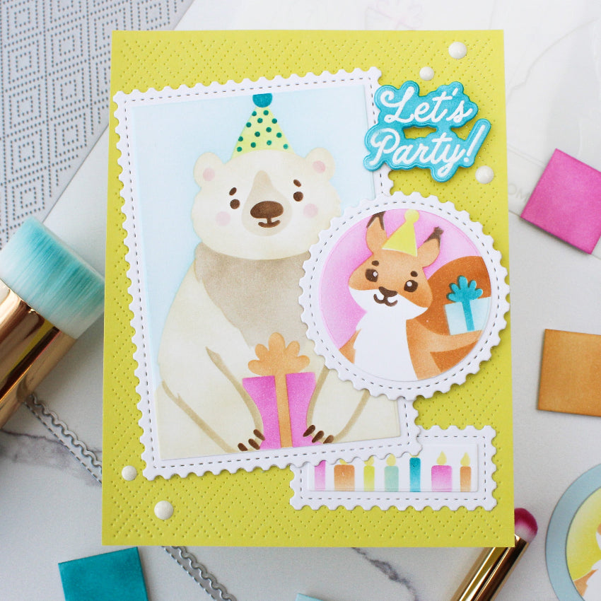 Waffle Flower Nesting Postage Collage Dies 421900 let's party