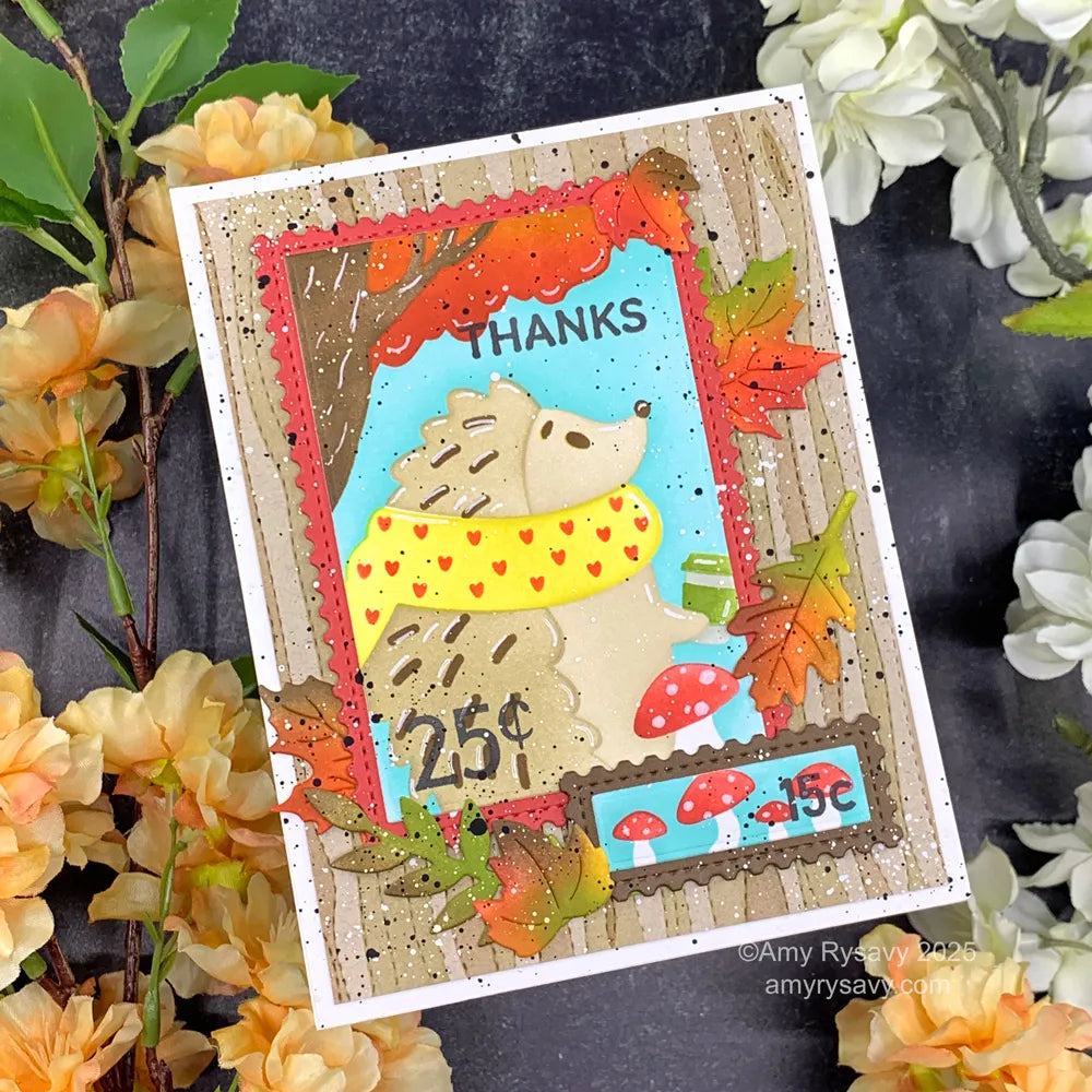 Waffle Flower Nesting Postage Collage Dies 421900 thanks | color-code:ALT01