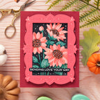 Waffle Flower Nesting Postage Collage Frames Dies 422606 sending love card
