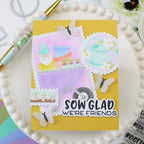 Waffle Flower Nesting Postage Collage Gardening Stencils 422495 so glad we're friends