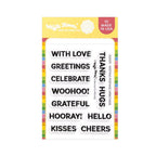 Waffle Flower Nesting Postage Collage Greetings Clear Stamps 422223