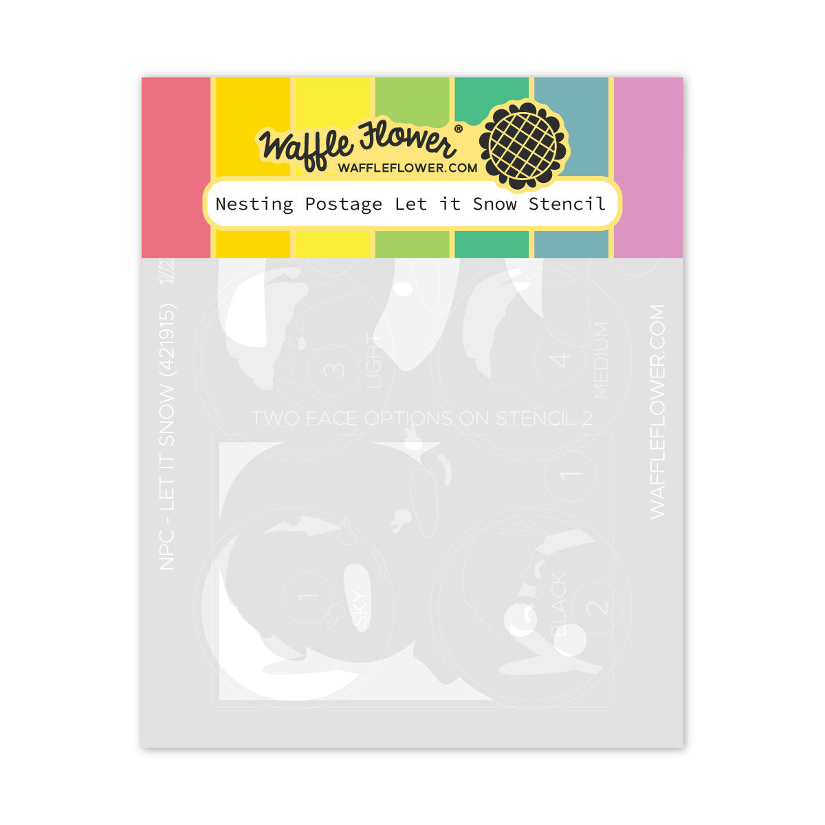 Waffle Flower Nesting Postage Collage Let it Snow Stencils 421915