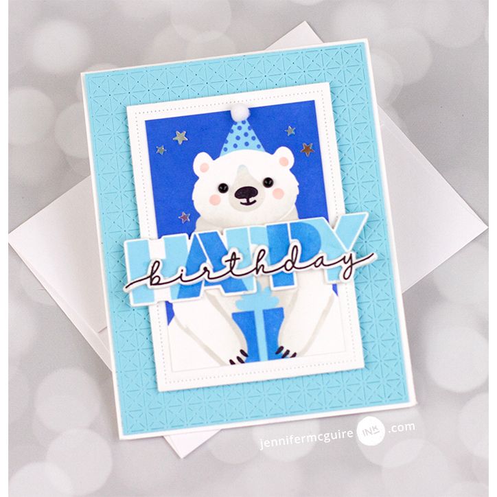 Waffle Flower Nesting Postage Collage Party Bear Stencils 421912 blue | color-code:ALT01