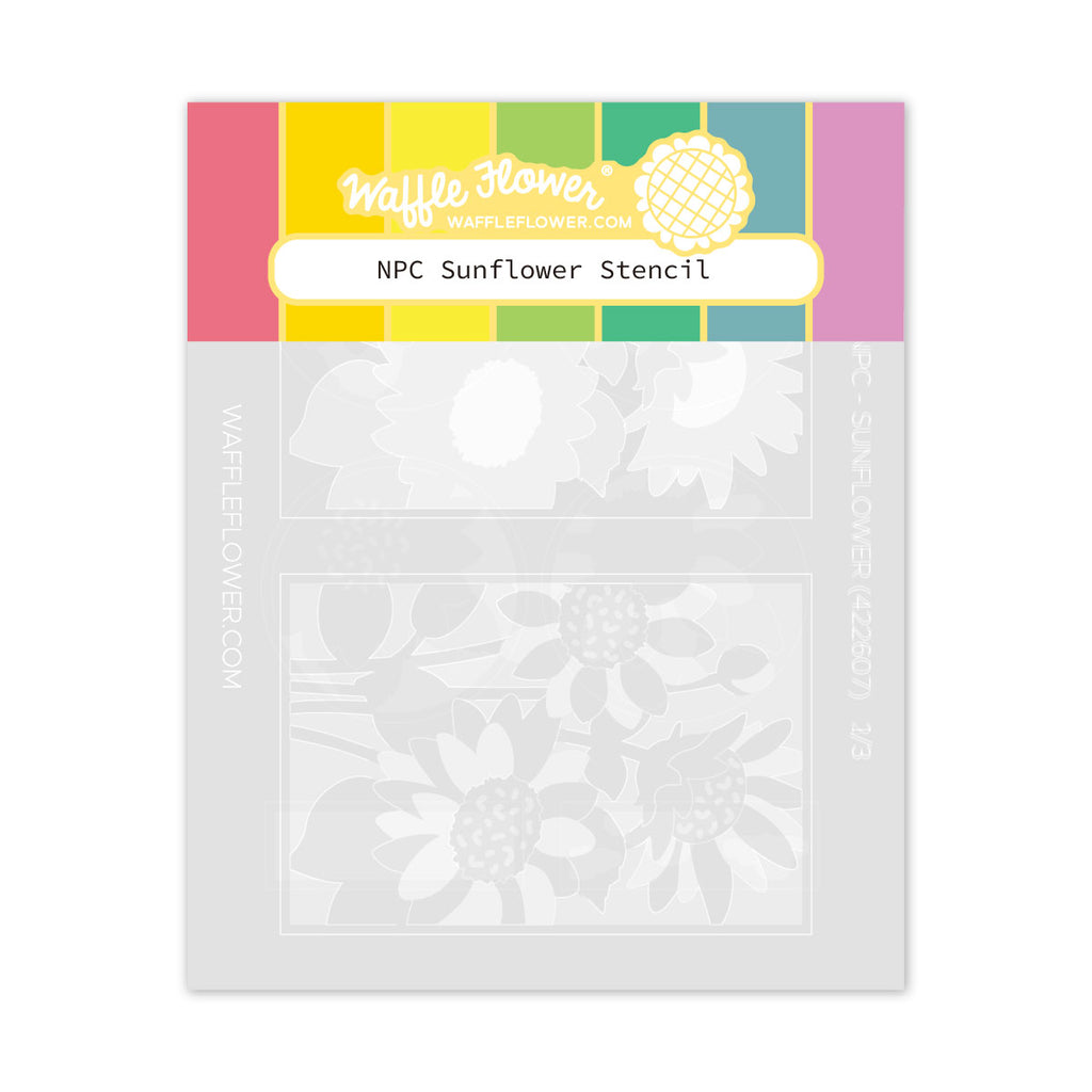 Waffle Flower Nesting Postage Collage Sunflower Stencils 422607