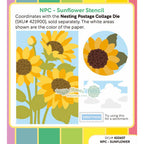 Waffle Flower Nesting Postage Collage Sunflower Stencils 422607 idea sheet