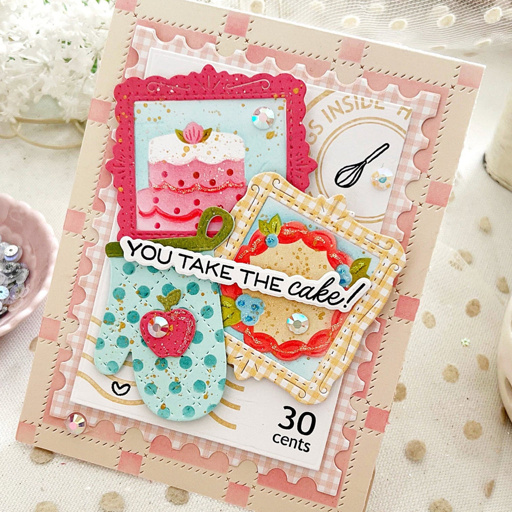 Waffle Flower Nesting Postage Layers Dies 422388 tan