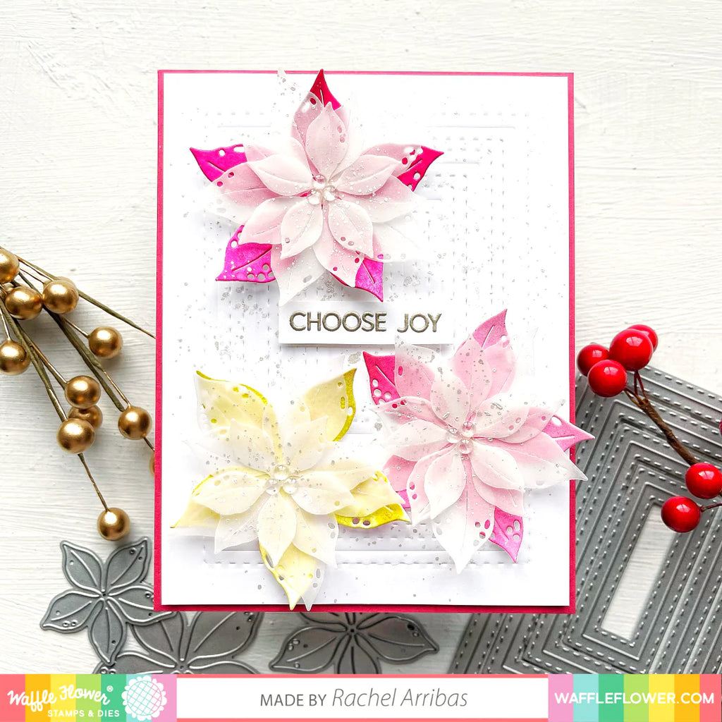 Waffle Flower Nesting Stitched Rectangles Dies 420786 flowers