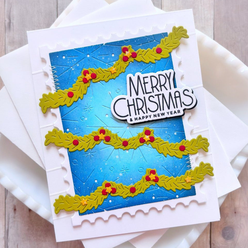 Waffle Flower Nutcracker Sentiments Matching Dies 422617 garland